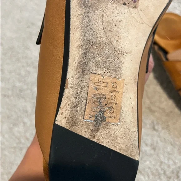 Rag & Bone Cinnamon Leather Ansley Slip On Loafer Mules - Picture 6 of 7